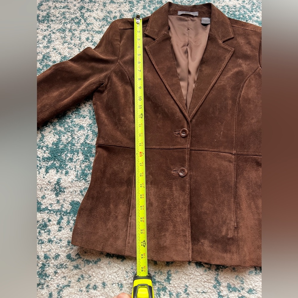 Liz Claiborne Dark Brown 100% Suede Blazer - Picture 7 of 9
